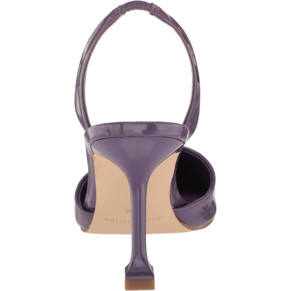 Marc Fisher Womens Purple Leather Closed Pointed Toe Hadya Slingback Pumps Shoes - Picture 3 of 8